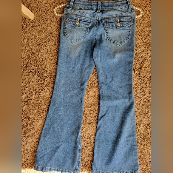 Stylish Blue Kids' Hippie Girl Mid-Rise Flare Jeans SZ(8) - Picture 2 of 6
